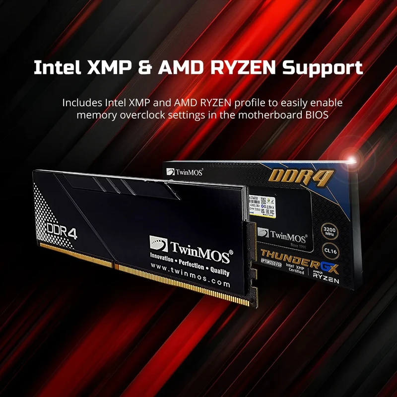 رم کامپیوتر DDR4 تک کاناله 3200 مگاهرتز تویین موس مدل THUNDERGX ظرفیت 8 گیگابایت - Image 3